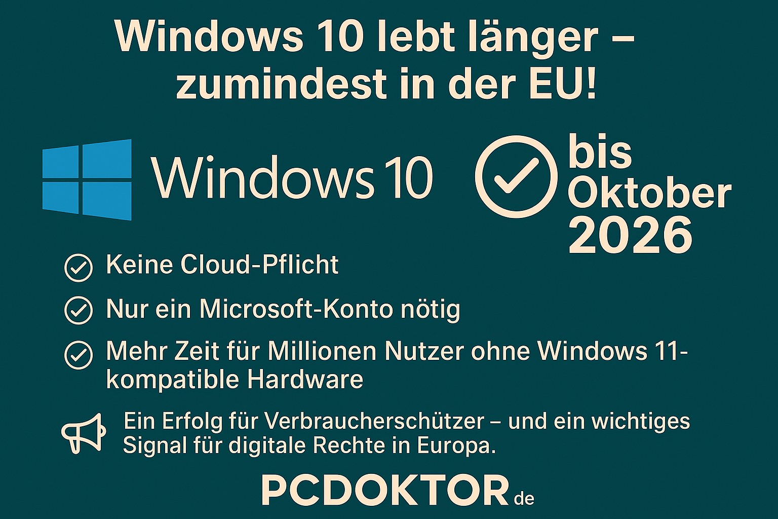 Windows 10: Microsoft verlängert kostenlose Sicherheitsupdates in EU